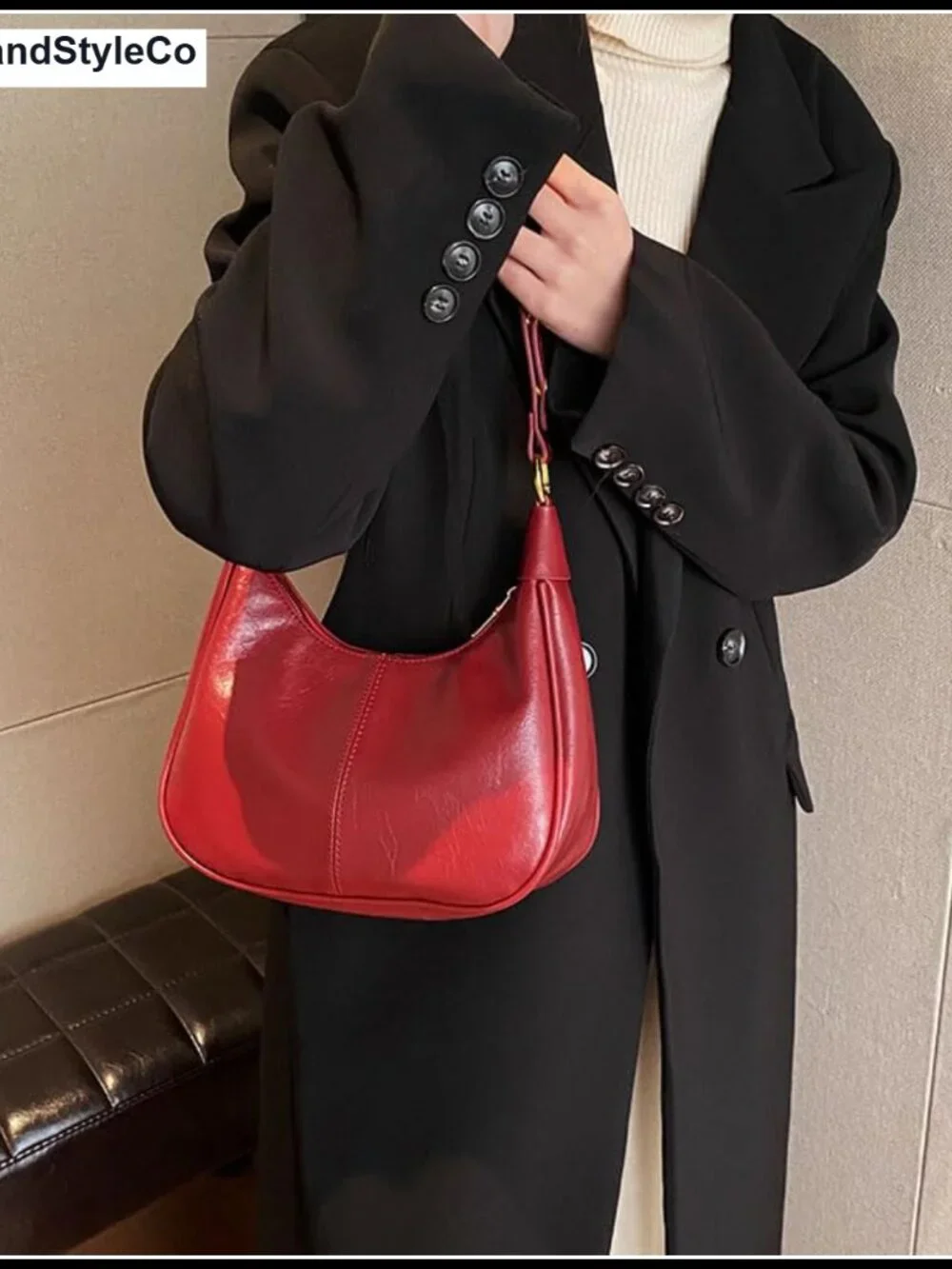 Faux Leather Hobo Bag Adjustable Strap Women Handbag Purse